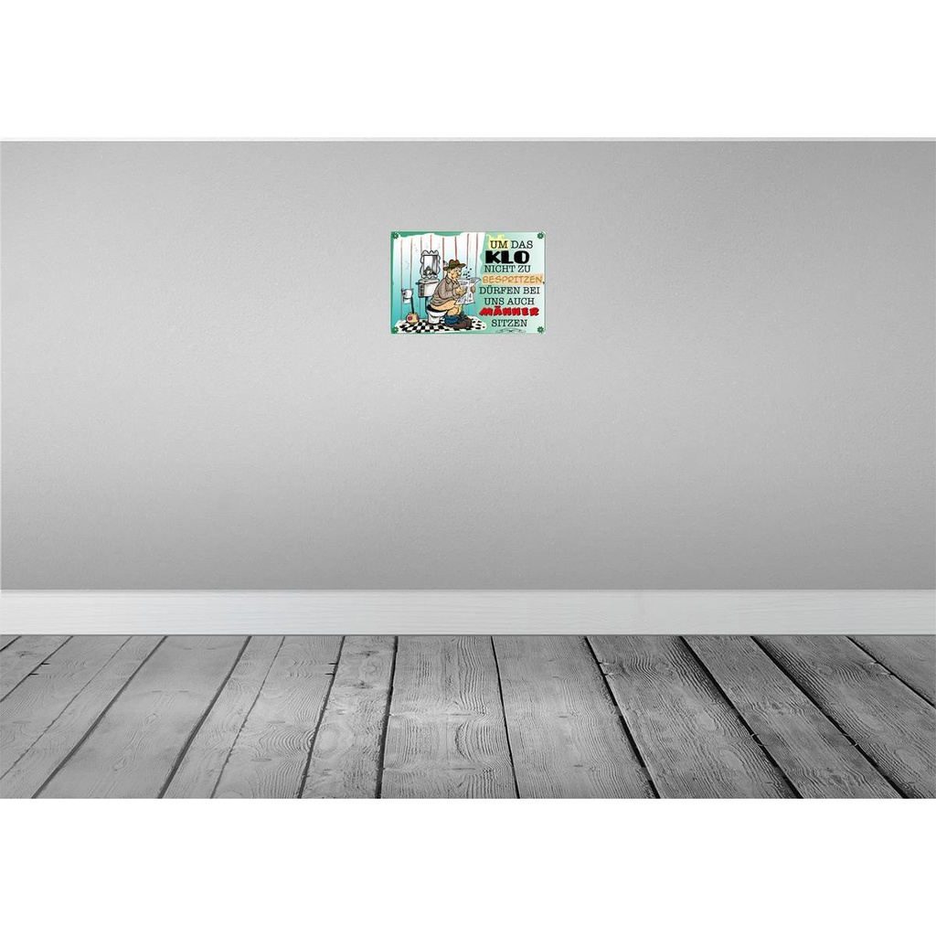 [LA-112295-H] Holzschild 20x30 cm um Klo nicht bespritzen Männer Frauen Bild 2
