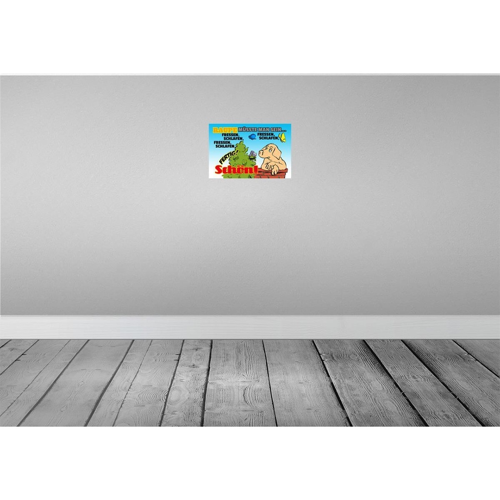 [LA-112302-2030] Blechschild 20x30 cm Raupe müsste man sein fressen Dekoration Spruch Zitat Bild 2