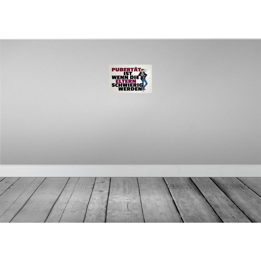 [LA-112306-H] Holzschild 20x30 cm Pubertät Eltern werden schwierig Spruch Zitat Bild 2
