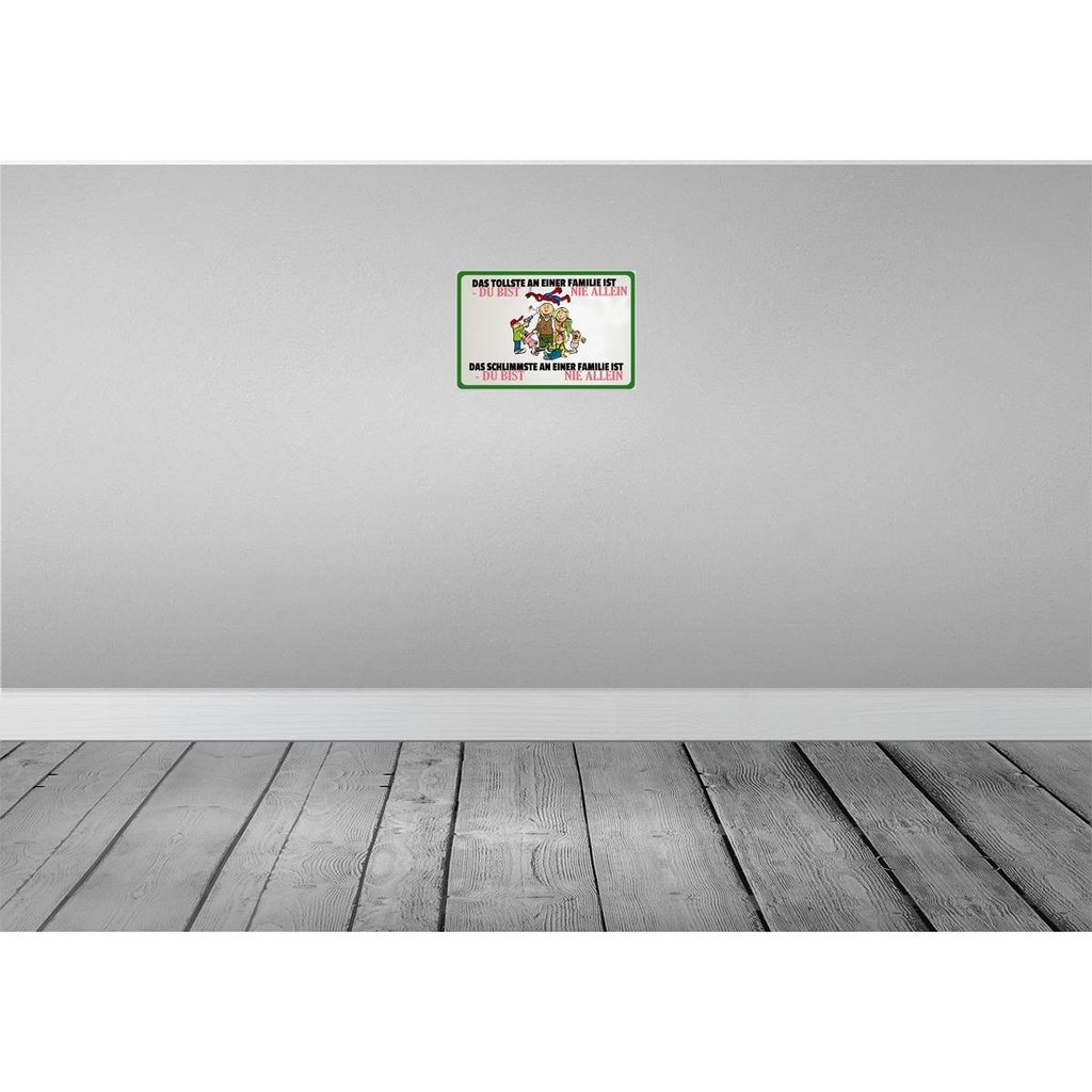 [LA-112307-2030] Blechschild 20x30 cm Familie du bist nie allein Freunde Bild 2