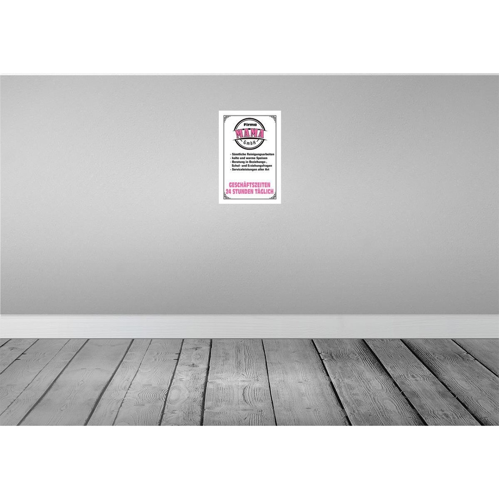 [LA-112329-2030] Blechschild 30x20 cm Firma Mama GmbH 24 Stunden Männer Frauen Spruch Zitat Bild 2