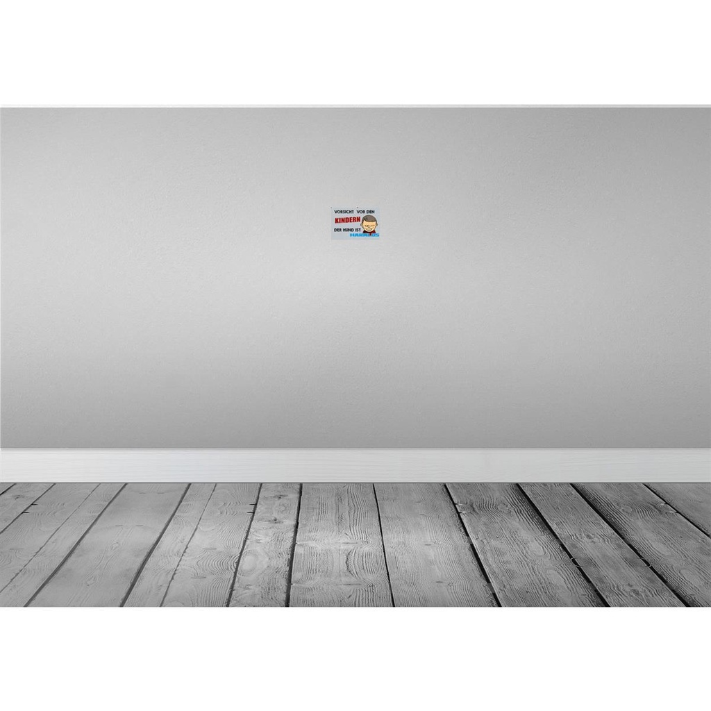 [LA-112332-1812] Blechschild 12x18 cm Vorsicht vor Kinder Hund harmlos Warnschild Hinweisschild Sicherheit Bild 2