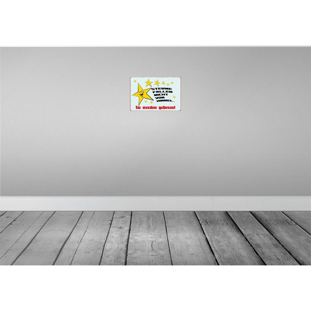 [LA-112337-2030] Blechschild 20x30 cm Sterne fallen nicht vom Himmel Spruch Zitat Bild 2