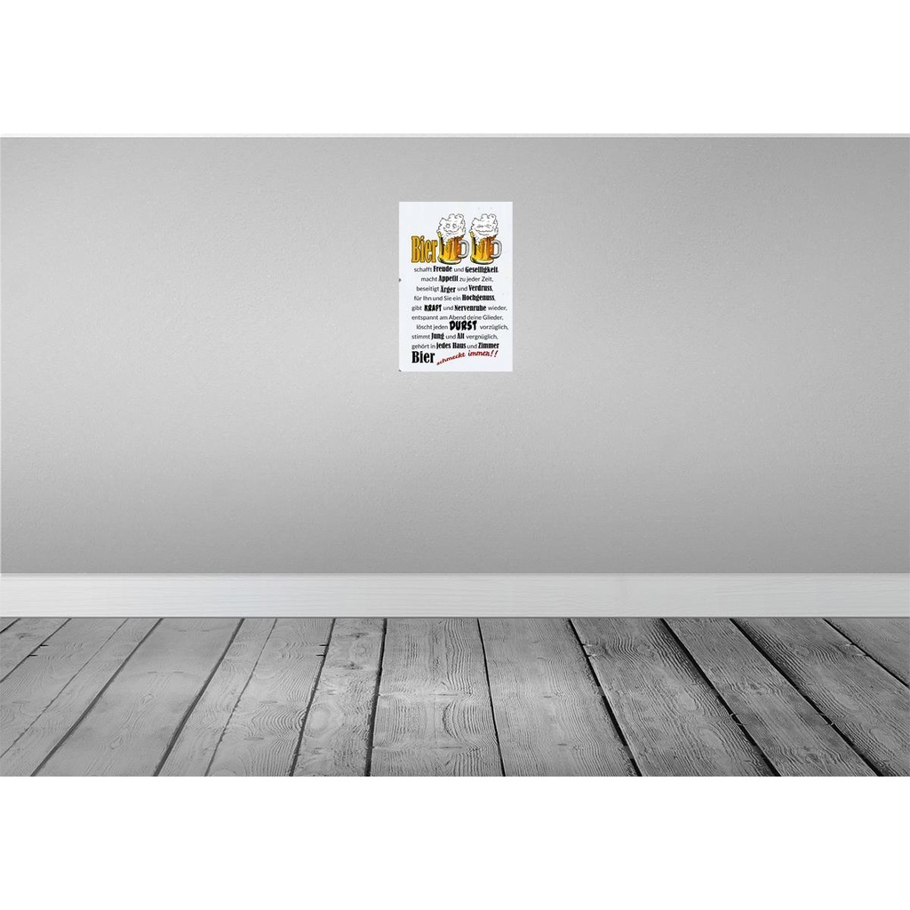 [LA-112347-2030] Blechschild 30x20 cm Alkohol Bier schmeckt immer Freude Spruch Zitat Bild 2