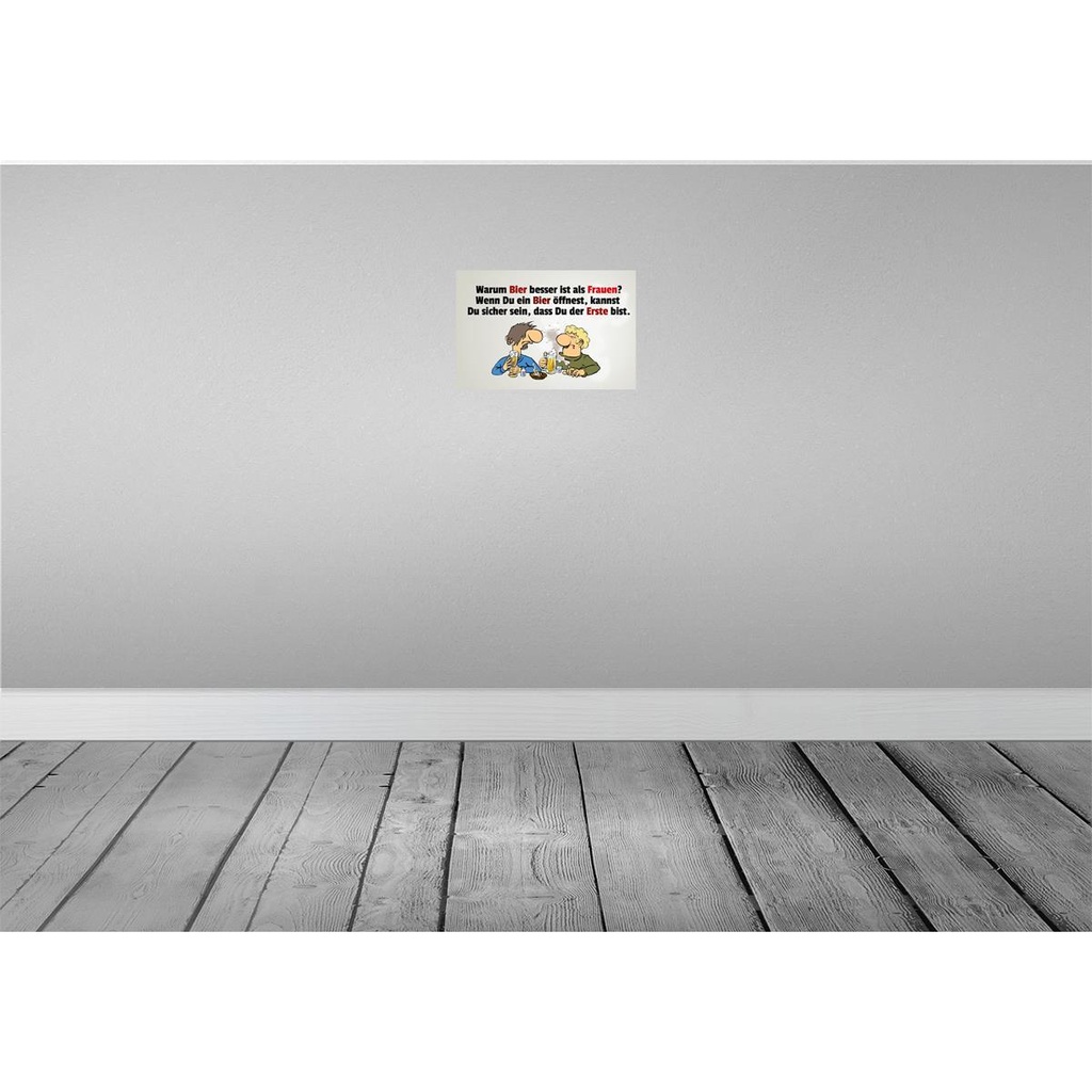 [LA-112349-H] Holzschild 20x30 cm Warum Bier besser ist als Frauen Spruch Zitat Bild 2