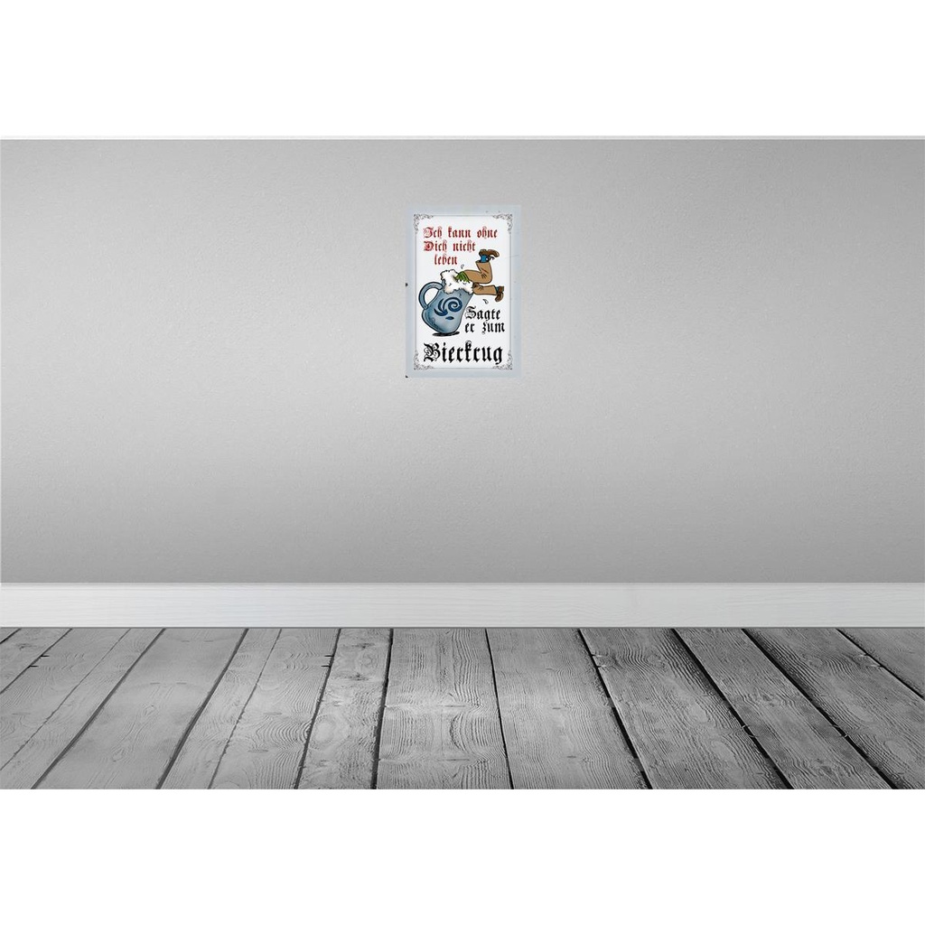 [LA-112364-2030] Blechschild 30x20 cm Bier kann nicht ohne dich leben Spruch Zitat Bild 2