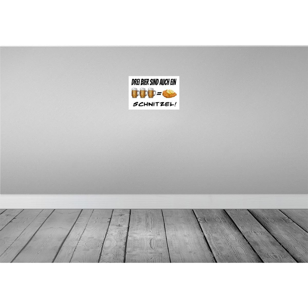 [LA-112375-2030] Blechschild 20x30 cm Alkohol 3 Bier sind ein Schnitzel Spruch Zitat Bild 2