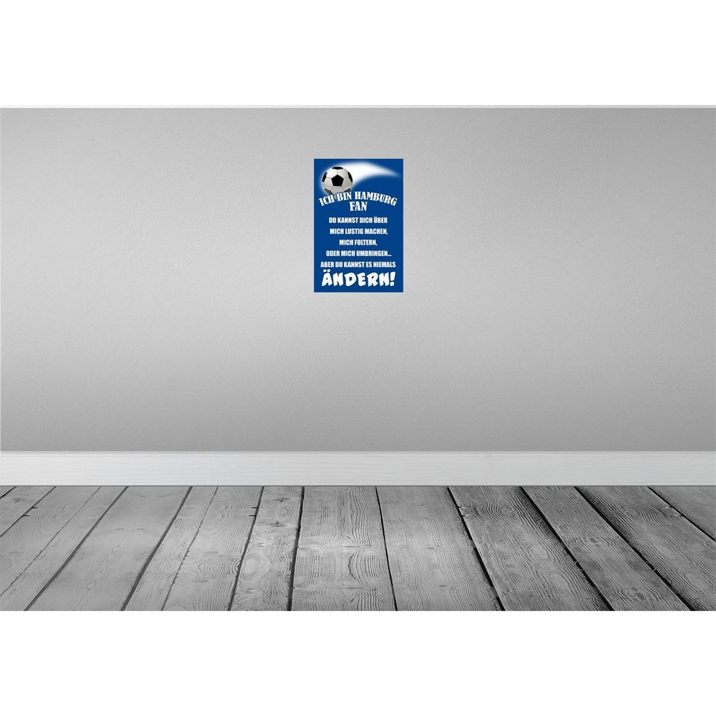 [LA-112382-2030] Blechschild 30x20 cm ich bin Hamburg Fan Fussball Sport Hobby Bild 2