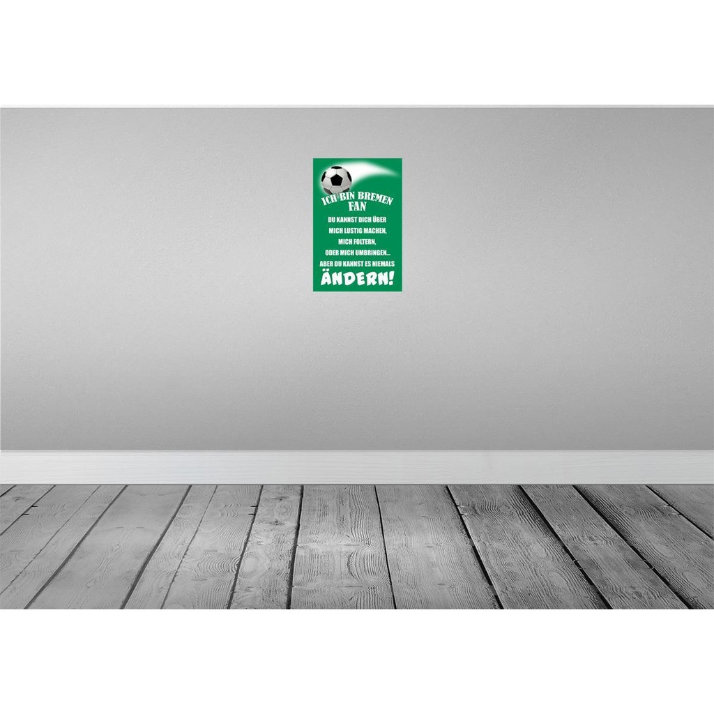 [LA-112383-2030] Blechschild 30x20 cm ich bin Bremen Fan Fussball Sport Hobby Bild 2