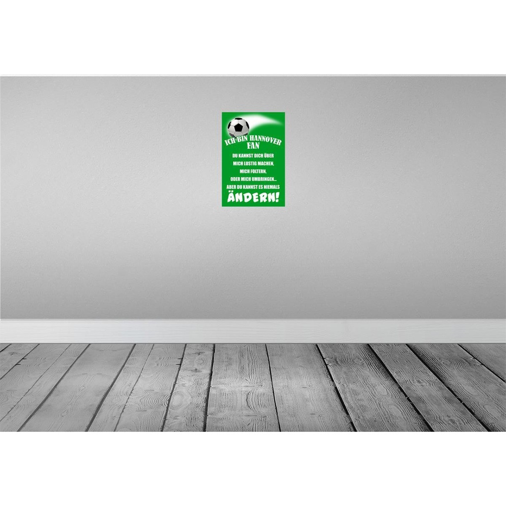 [LA-112385-2030] Blechschild 30x20 cm ich bin Hannover Fan Fussball Sport Hobby Bild 2