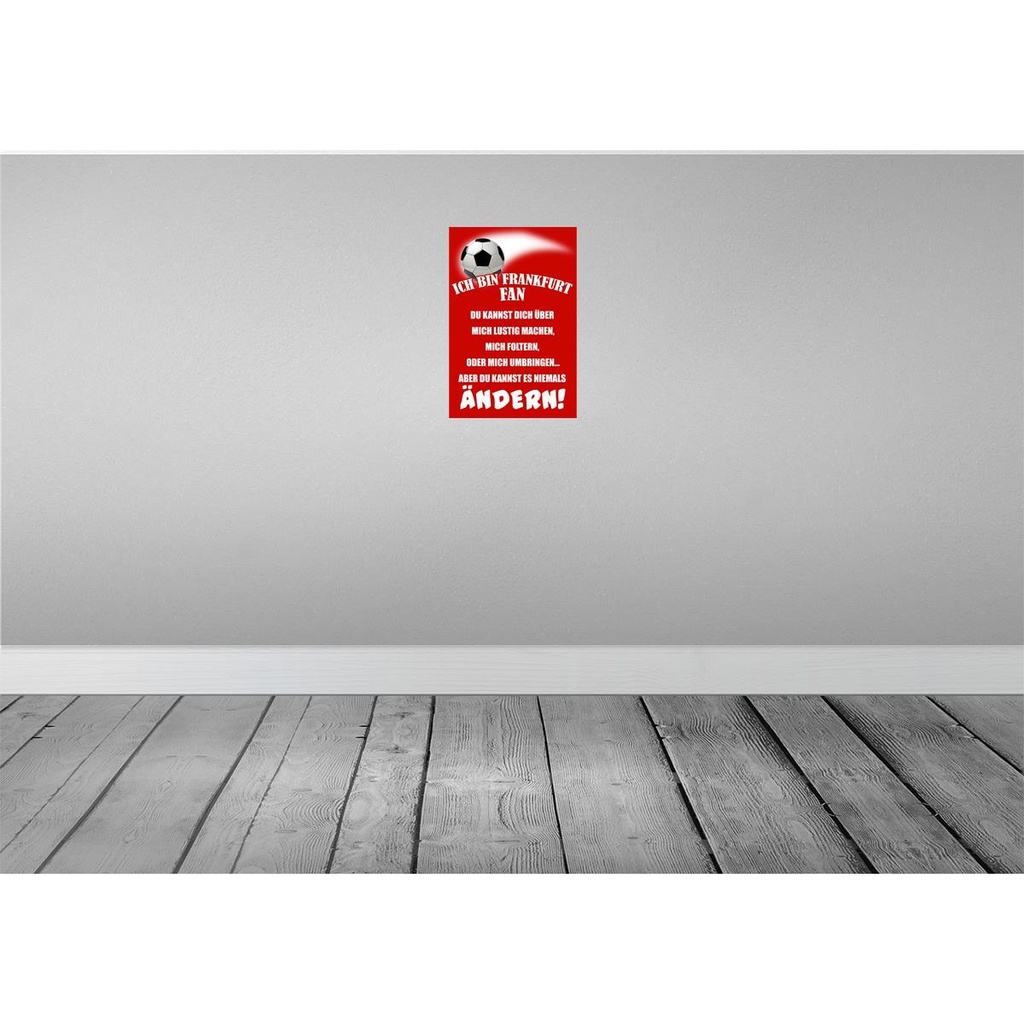[LA-112386-H] Holzschild 30x20 cm ich bin Frankfurt Fan Fussball Sport Hobby Bild 2