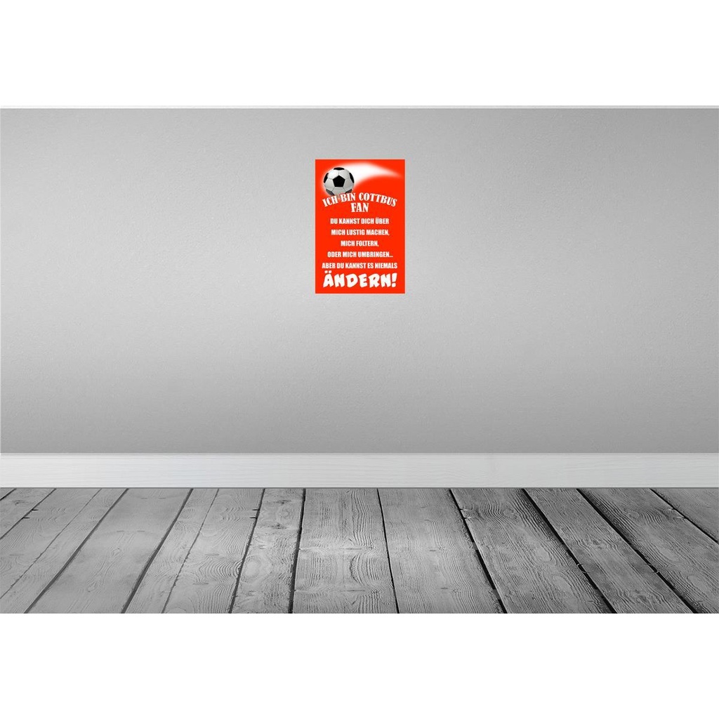 [LA-112387-2030] Blechschild 30x20 cm ich bin Cottbus Fan Fussball Sport Hobby Bild 2