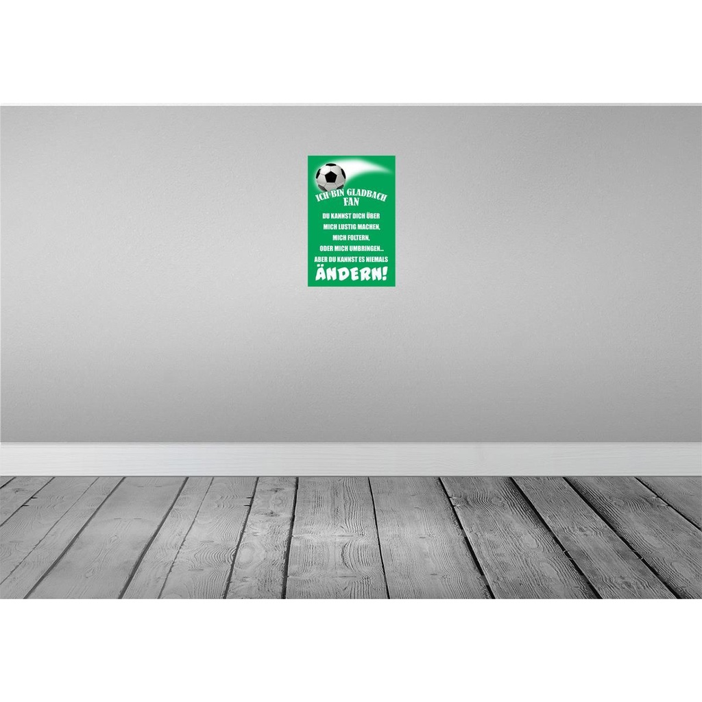 [LA-112391-2030] Blechschild 30x20 cm ich bin Gladbach Fan Fussball Sport Hobby Bild 2