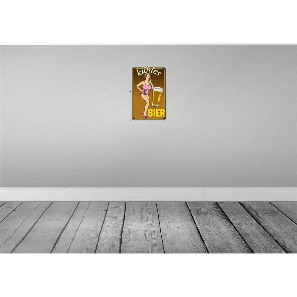 [LA-112397-2030] Blechschild 30x20 cm Pinup Alkohol kühles Bier Pin Up Bar Club Bild 2