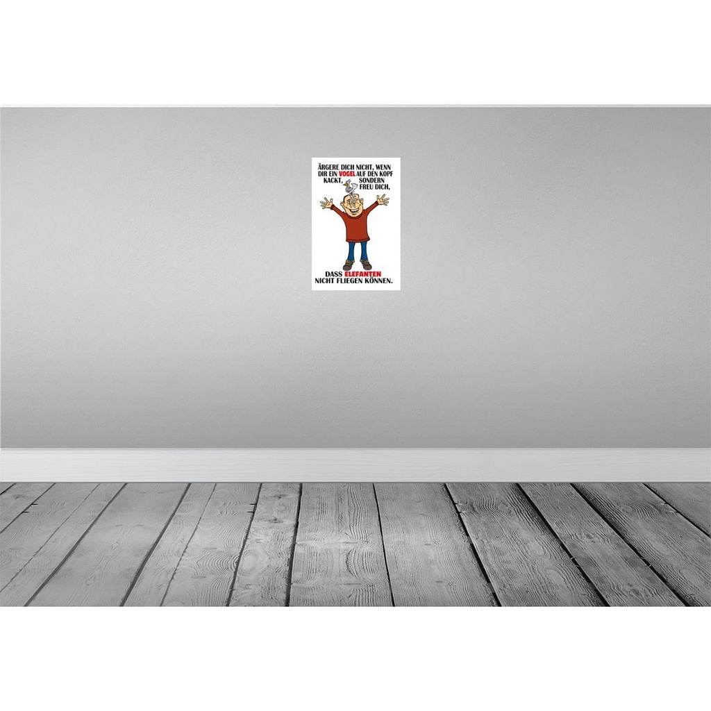[LA-112402-2030] Blechschild 30x20 cm ärgere dich nicht wenn ein Vogel Spruch Zitat Bild 2