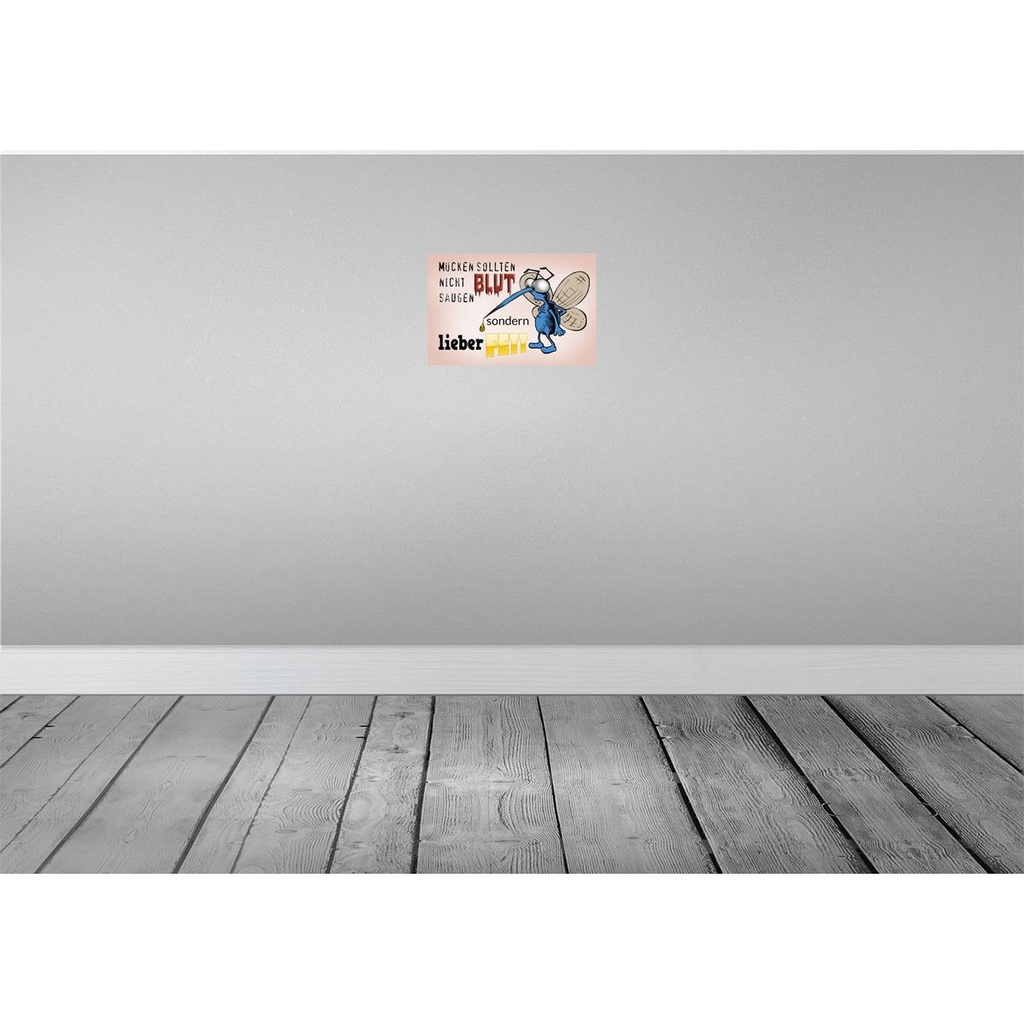 [LA-112410-H] Holzschild 20x30 cm Mücken sollten nicht Blut saugen Spruch Zitat Bild 2