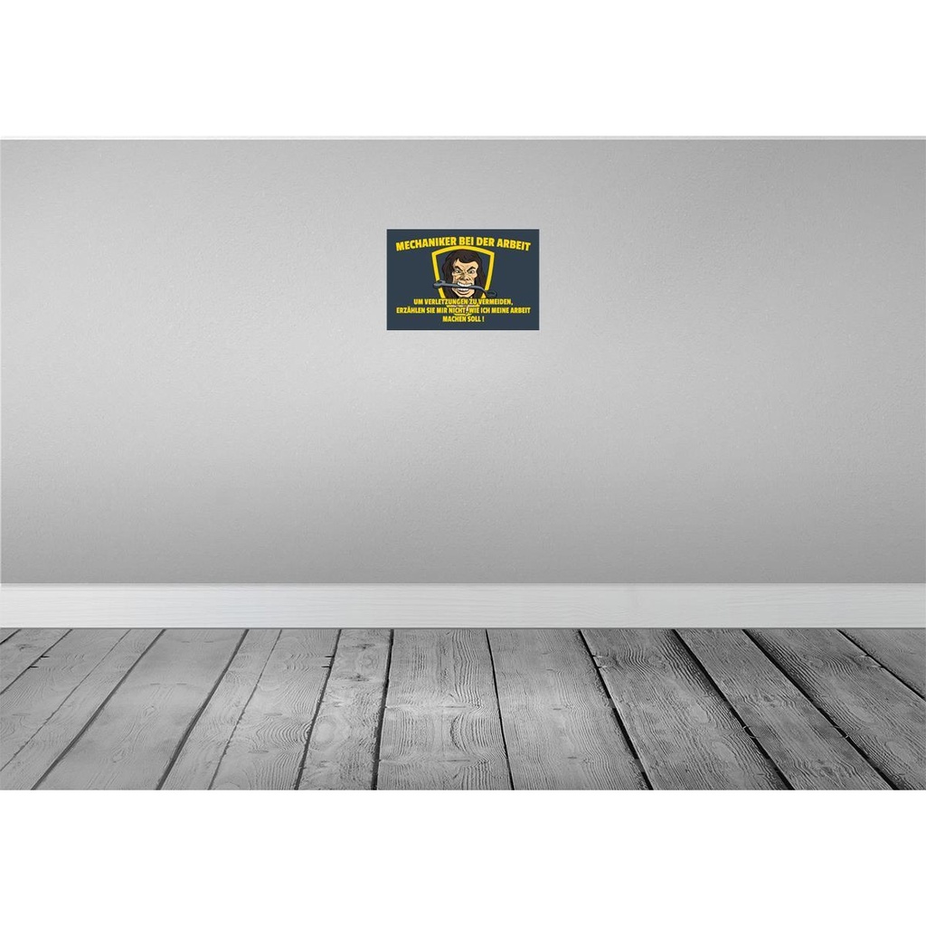 [LA-112426-2030] Blechschild 20x30 cm Mechaniker bei der Arbeit Beruf Bild 2