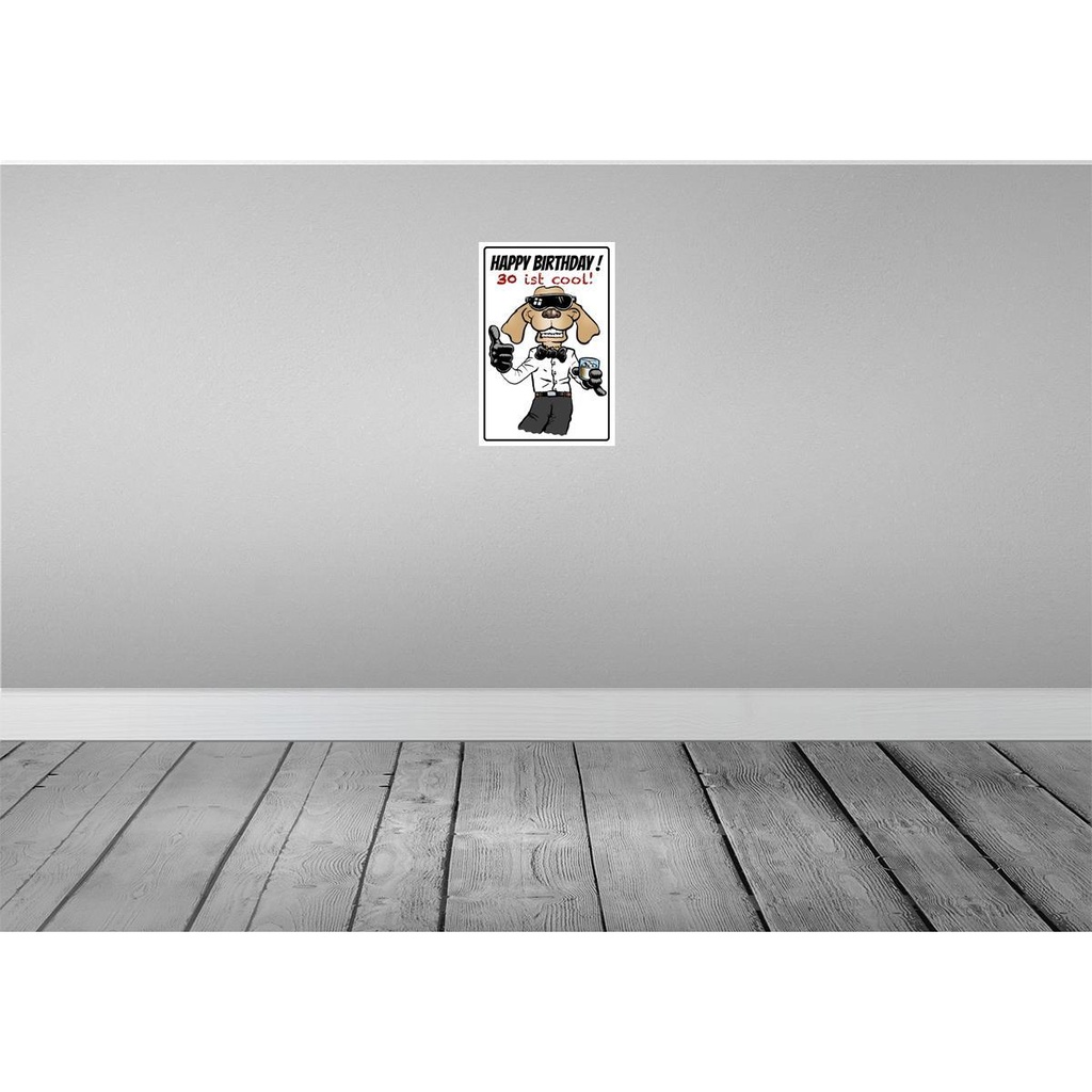 [LA-112431-2030] Blechschild 20x30 cm Happy Birthday 30 is cool Geburtstag Feiern Party Bild 2