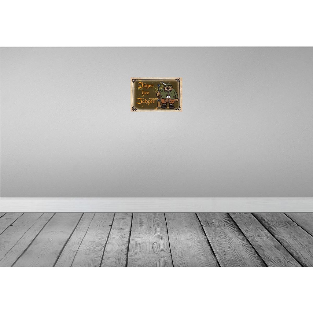 [LA-112432-H] Holzschild 30x20 cm Jagd Jäger des Jahres Abenteuer Spruch Zitat Bild 2