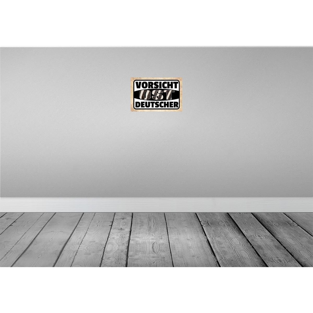 [LA-112443-2030] Blechschild 20x30 cm Vorsicht Ost Deutscher Deutschland Bild 2
