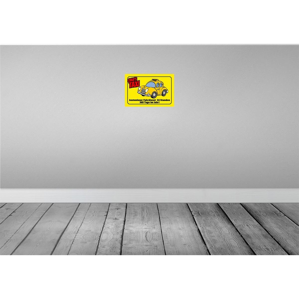 [LA-112463-2030] Blechschild 20x30 cm Oma`s Taxi 24 Stunden 365 Tage Opa Oma Spruch Zitat Bild 2