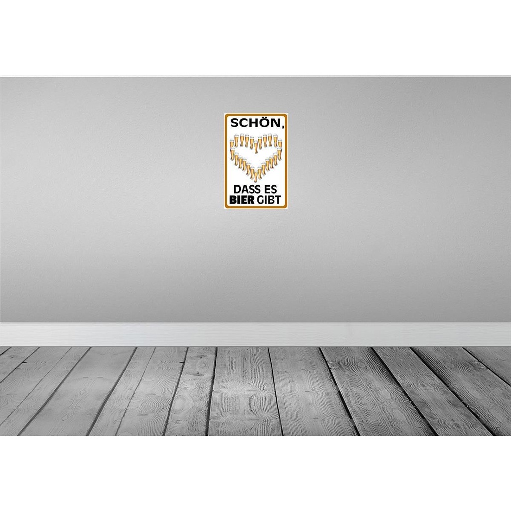 [LA-112468-2030] Blechschild 30x20 cm schön dass es Bier gibt Essen Trinken Bild 2