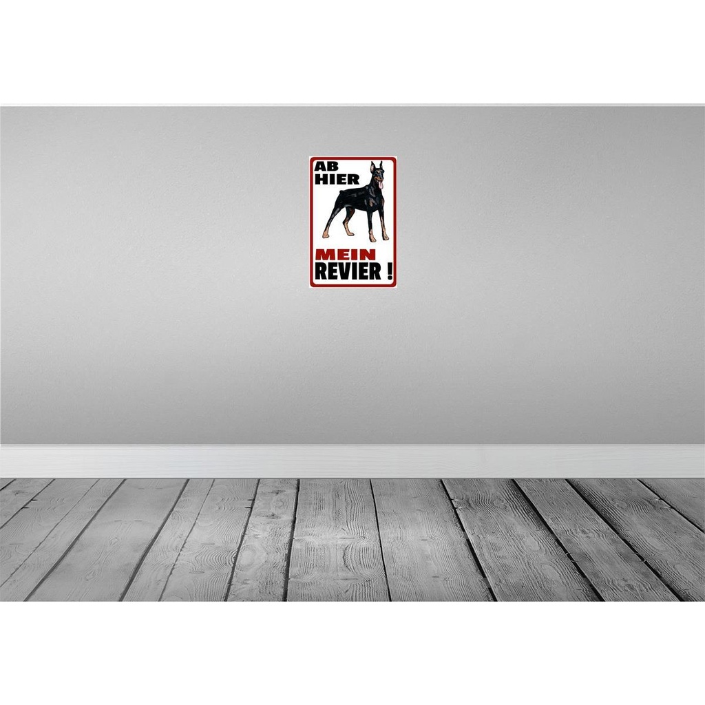 [LA-112469-2030] Blechschild 30x20 cm ab hier mein Revier Hund Tier Haustier Bild 2