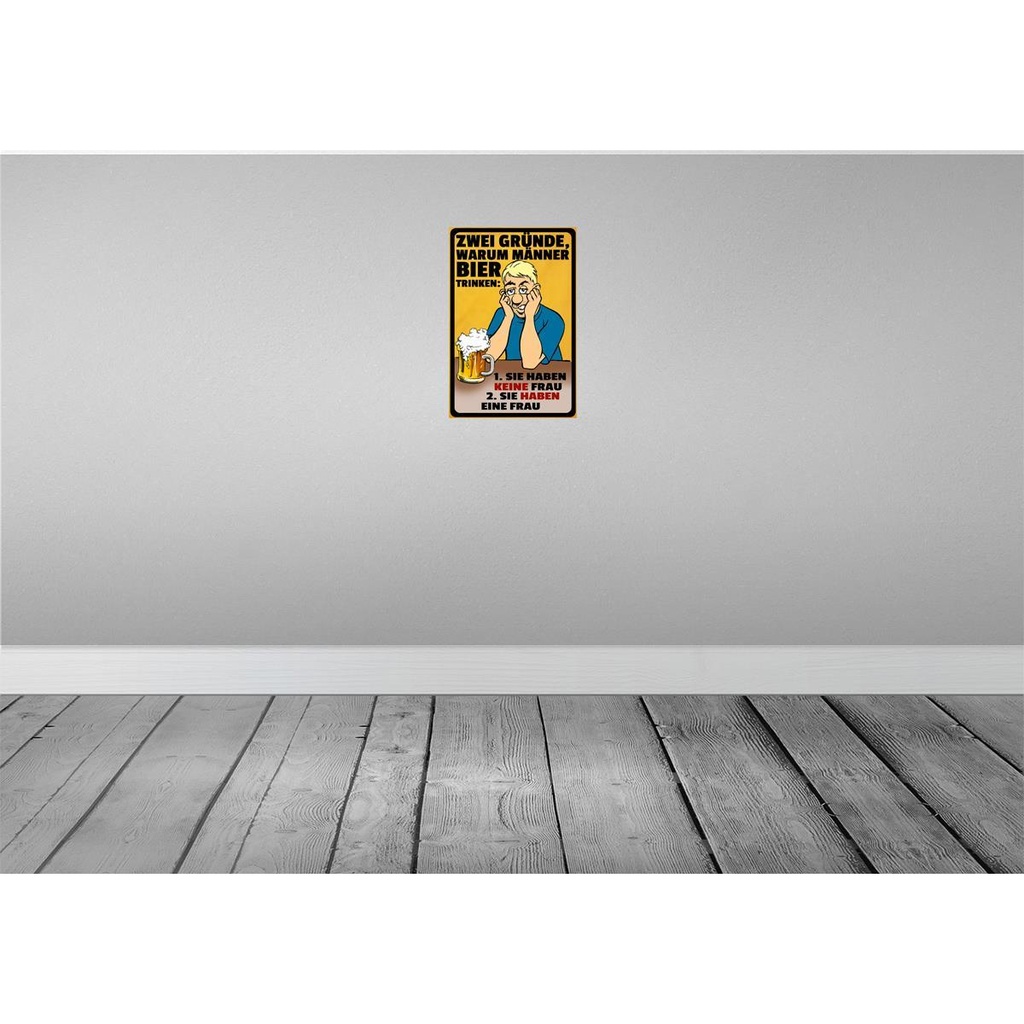 [LA-112471-2030] Blechschild 30x20 cm Gründe warum Männer Bier trinken Spruch Zitat Bild 2