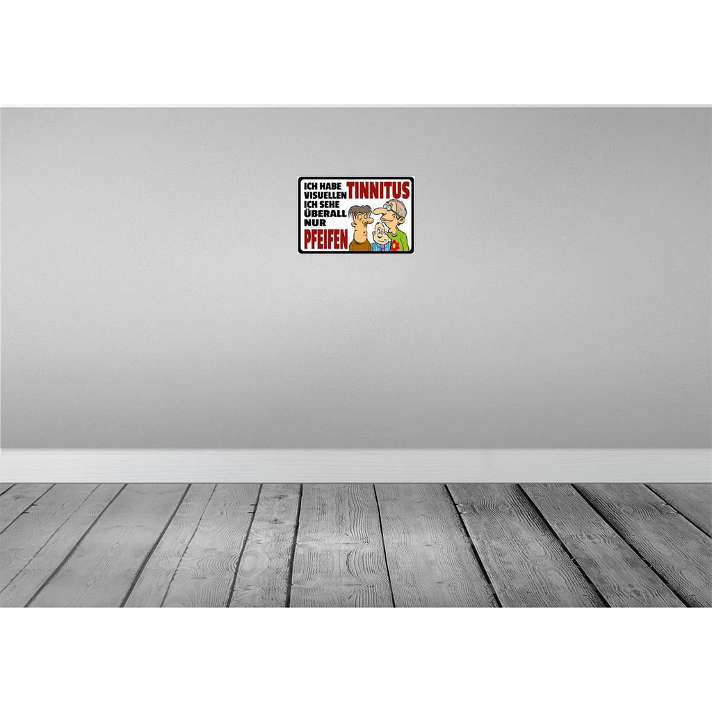 [LA-112480-2030] Blechschild 20x30 cm Ich habe visuellen Tinnitus Dekoration Spruch Zitat Bild 2