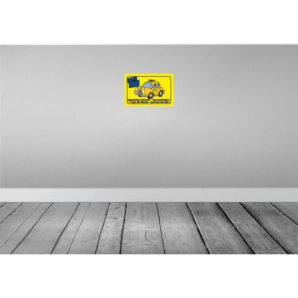 [LA-112494-2030] Blechschild 20x30 cm Papa`s Taxi kostenlose Fahrten Dekoration Spruch Zitat Bild 2