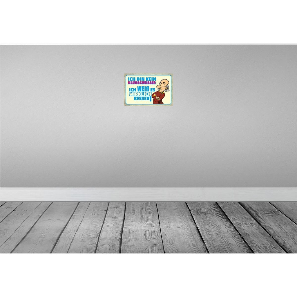 [LA-112496-H] Holzschild 20x30 cm bin kein Klugscheisser ich weß Bild 2