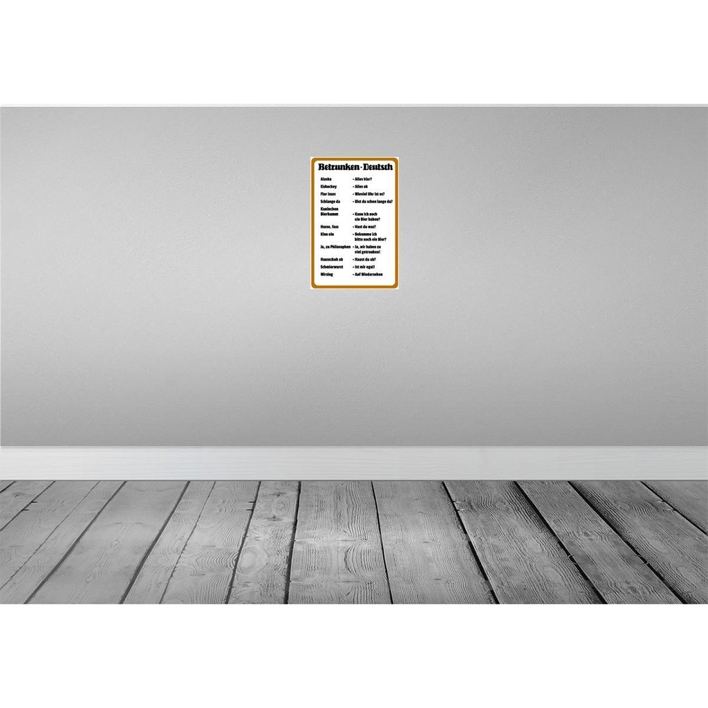 [LA-112497-2030] Blechschild 30x20 cm Alkohol Betrunken Deutsch Essen Trinken Bar Club Bild 2