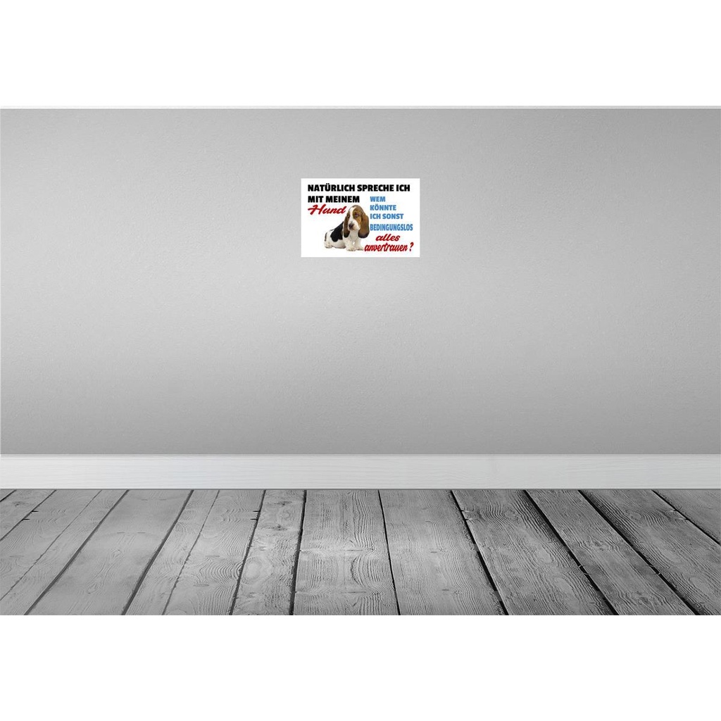 [LA-112520-H] Holzschild 20x30 cm natürlich spreche ich mit Hund Tier Haustier Bild 2
