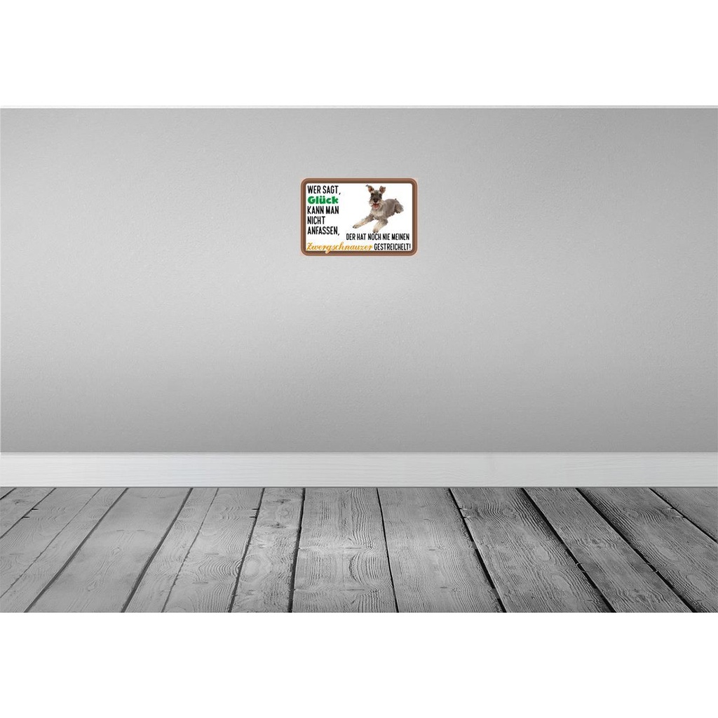 [LA-112538-H] Holzschild 20x30 cm Glück Zwergschnauzer Hund Dekoration Bild 2