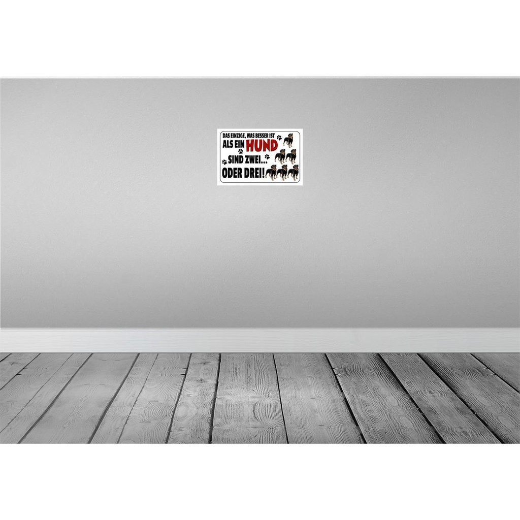 [LA-112541-H] Holzschild 20x30 cm Was besser ist als ein Hund zwei Spruch Zitat Bild 2