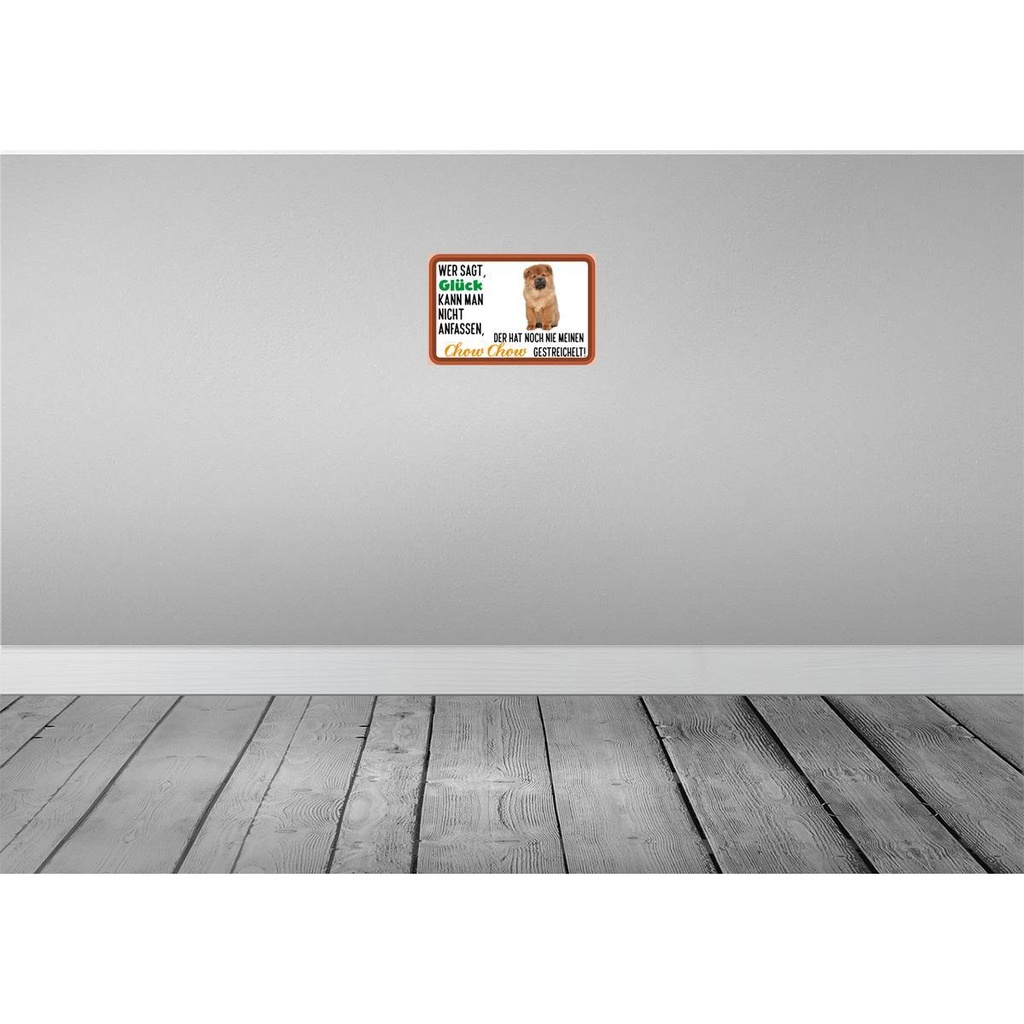 [LA-112547-2030] Blechschild 20x30 cm Glück nicht anfassen Chow Dekoration Hund Bild 2