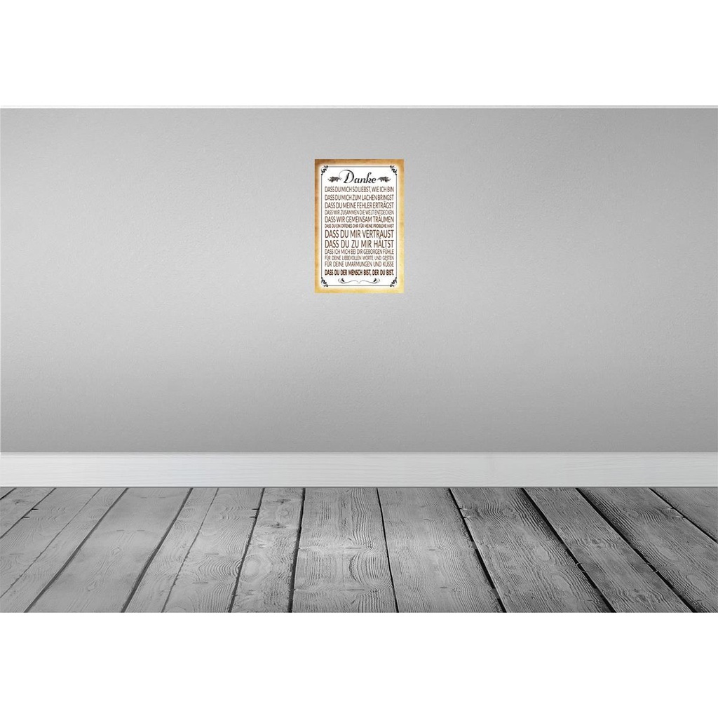 [LA-112551-2030] Blechschild 30x20 cm Danke dass du bist der Spruch Zitat Bild 2