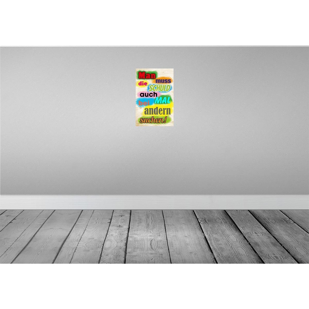 [LA-112565-H] Holzschild 30x20 cm Schuld auch bei anderen suchen Dekoration Bild 2