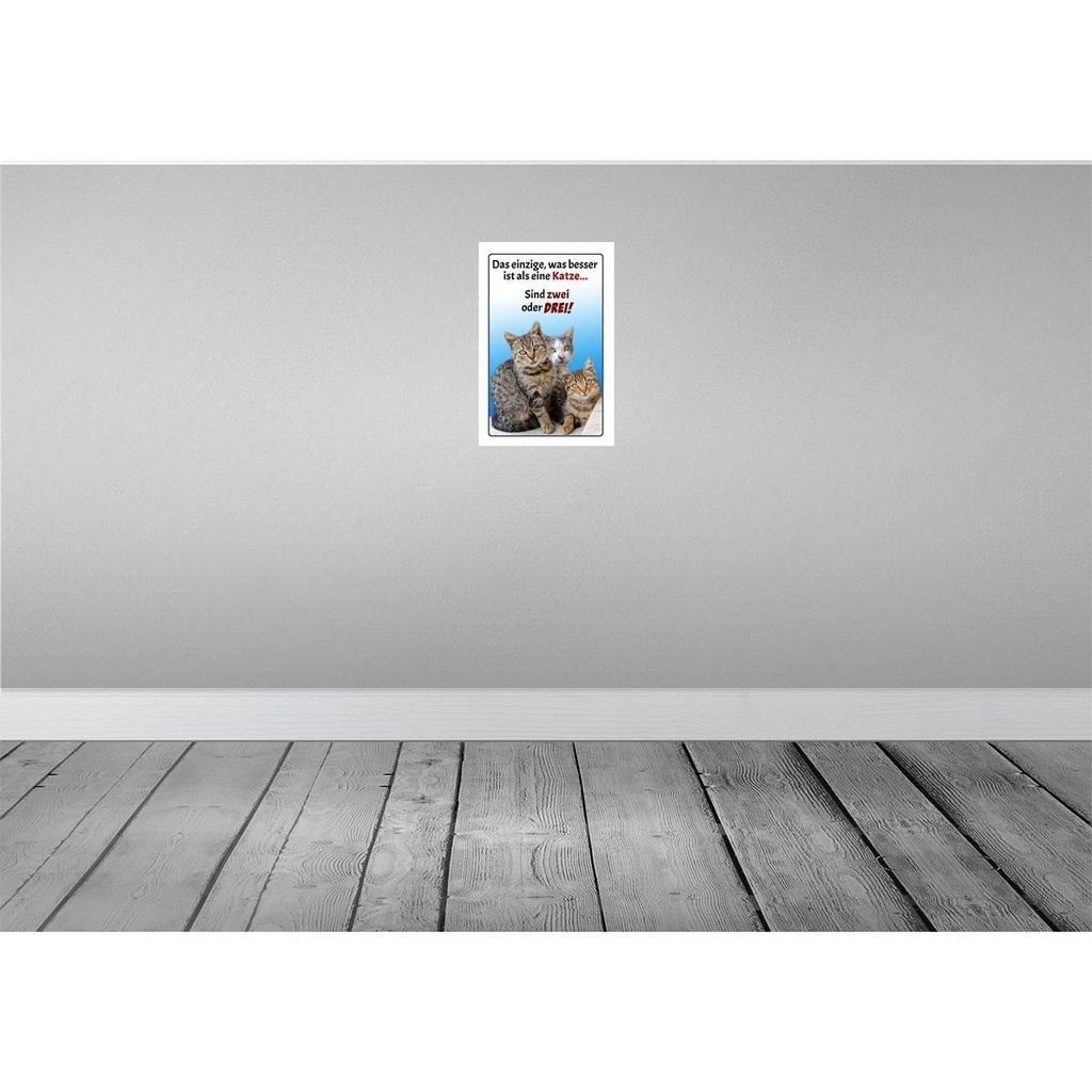 [LA-112571-H] Holzschild 30x20 cm einzige was besser ist als Katze Tier Haustier Bild 2