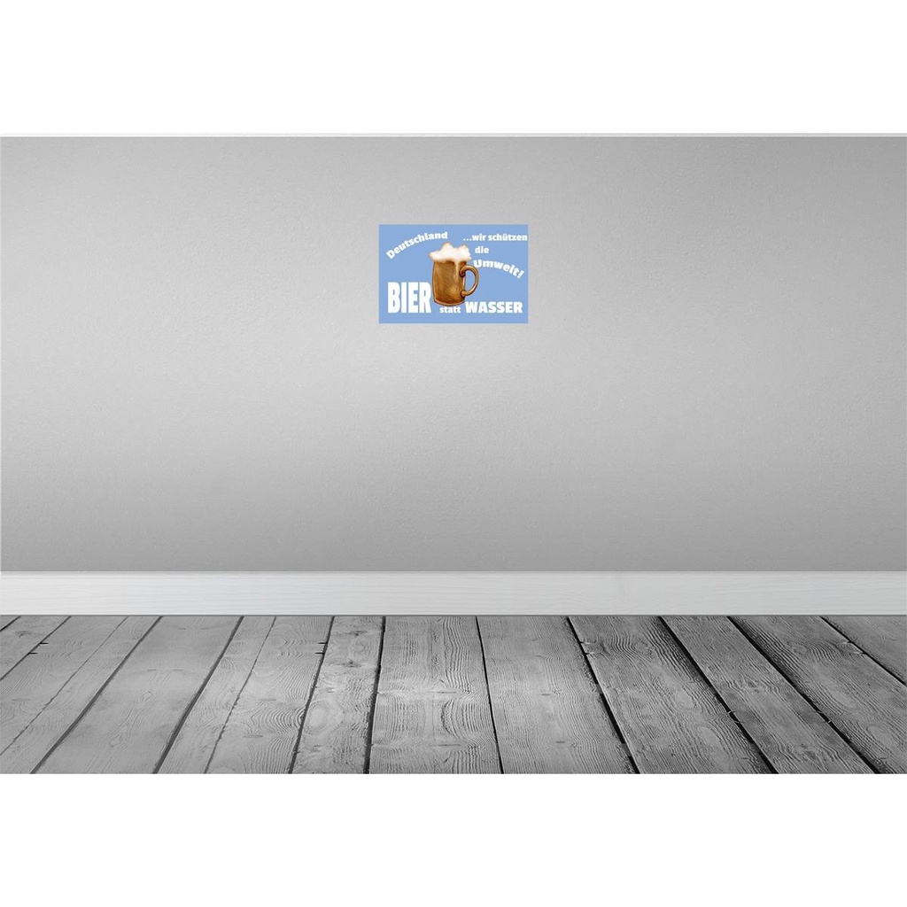 [LA-112589-2030] Blechschild 20x30 cm Deutschland Bier statt Wasser Essen Trinken Bild 2