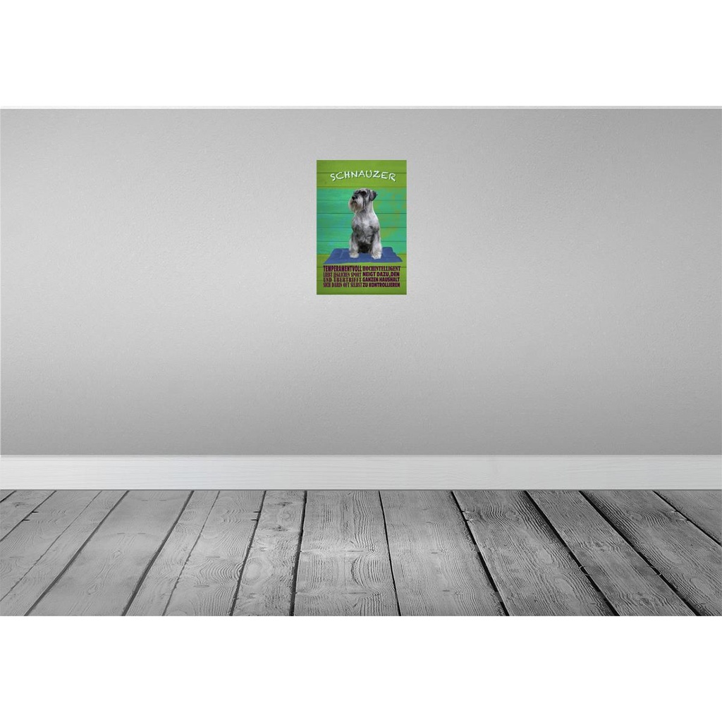 [LA-112597-2030] Blechschild 30x20 cm Schnauzer Hund temperamentvoll Tier Haustier Bild 2
