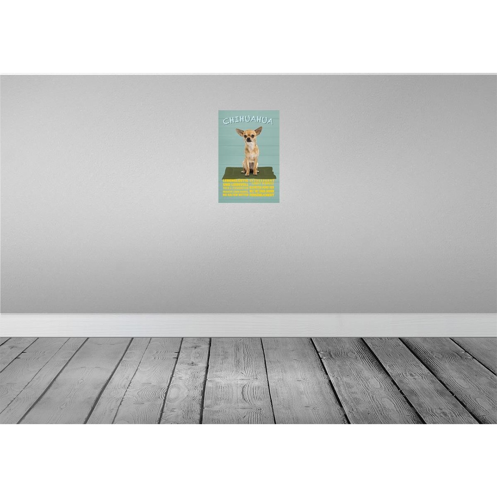 [LA-112615-2030] Blechschild 30x20 cm Chihuahua Hund lebenslustig Tier Haustier Bild 2