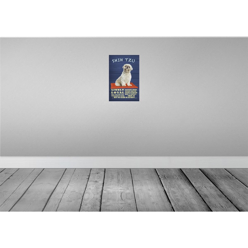 [LA-112625-2030] Blechschild 30x20 cm Shih Tzu Hund lively loyal Tier Haustier Bild 2