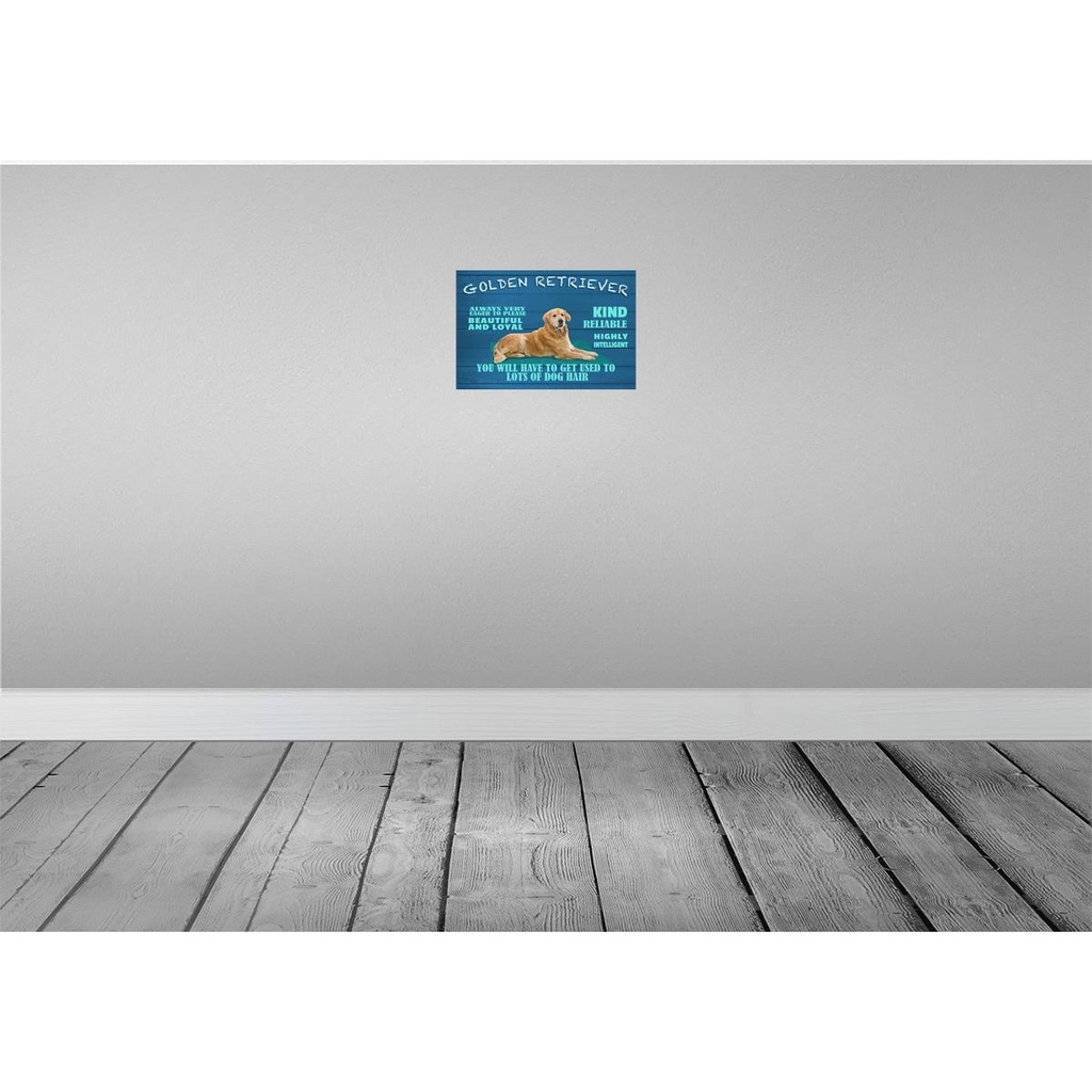 [LA-112632-2030] Blechschild 20x30 cm Golden Retriever Hund very eager Tier Haustier Bild 2