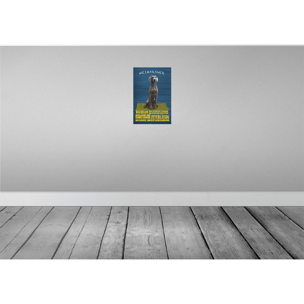 [LA-112663-2030] Blechschild 30x20 cm Weimaraner Hund wachsam schnell Tier Haustier Bild 2