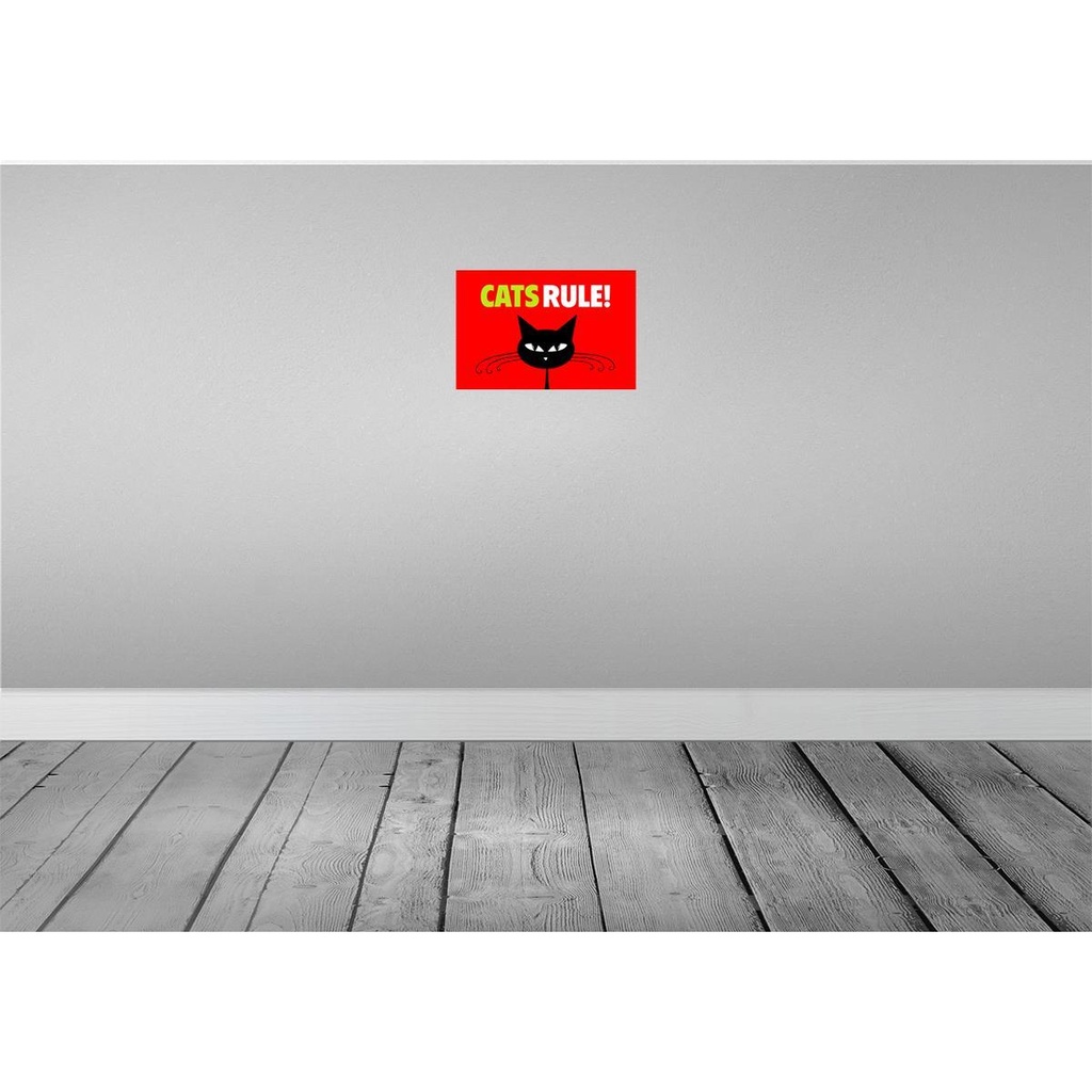 [LA-112672-2030] Blechschild 20x30 cm cats rule Katze Tier Haustier Bild 2