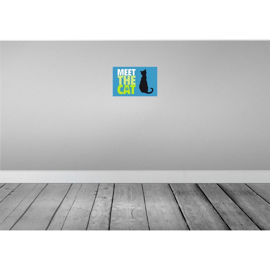 [LA-112676-2030] Blechschild 20x30 cm meet the cat Katze Tier Haustier Bild 2
