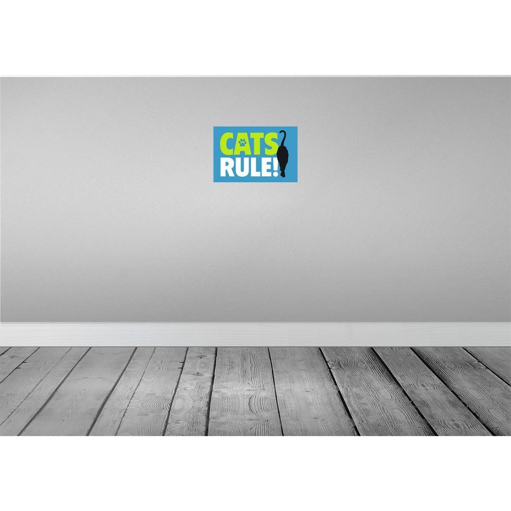 [LA-112677-H] Holzschild 20x30 cm cats rule Katze Tier Haustier Bild 2