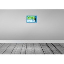 [LA-112677-H] Holzschild 20x30 cm cats rule Katze Tier Haustier Bild 2