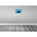 [LA-112679-H] Holzschild 20x30 cm Katze hier wohne ich blau Tier Haustier Bild 2